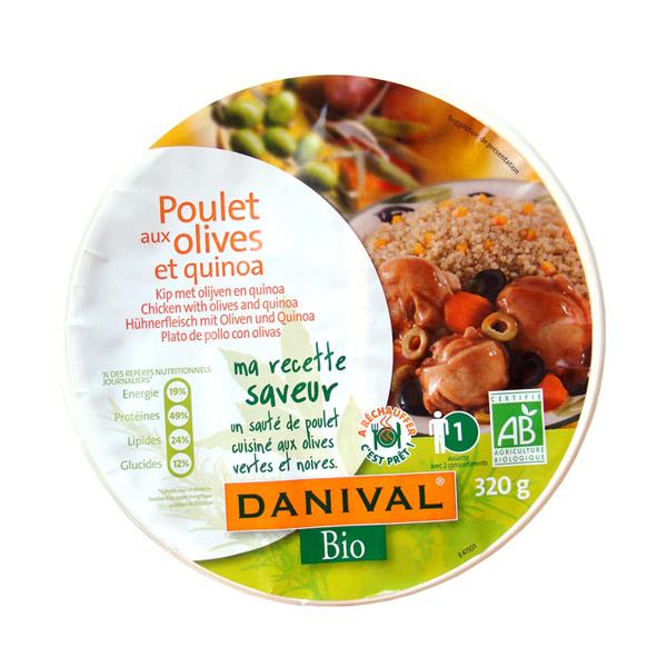 DANIVAL POULET AUX OLIVES ET QUINOA BIO 320G PLATS CUISINÉS BIO