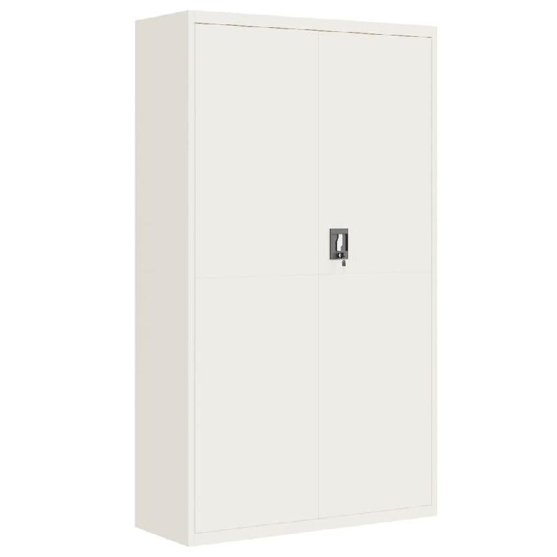 Décoshop26 - Caissons à tiroirs meuble de bureau 4 étagères 105 x 40 x 180 cm en acier blanc DEC024519 - blanc 3000254748724_0