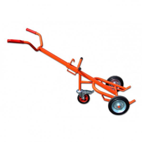 Diable à fûts en métal - capacité 400 kg - poignée intégrée, roues avant et roulette à frein - Marque Rolléco_0