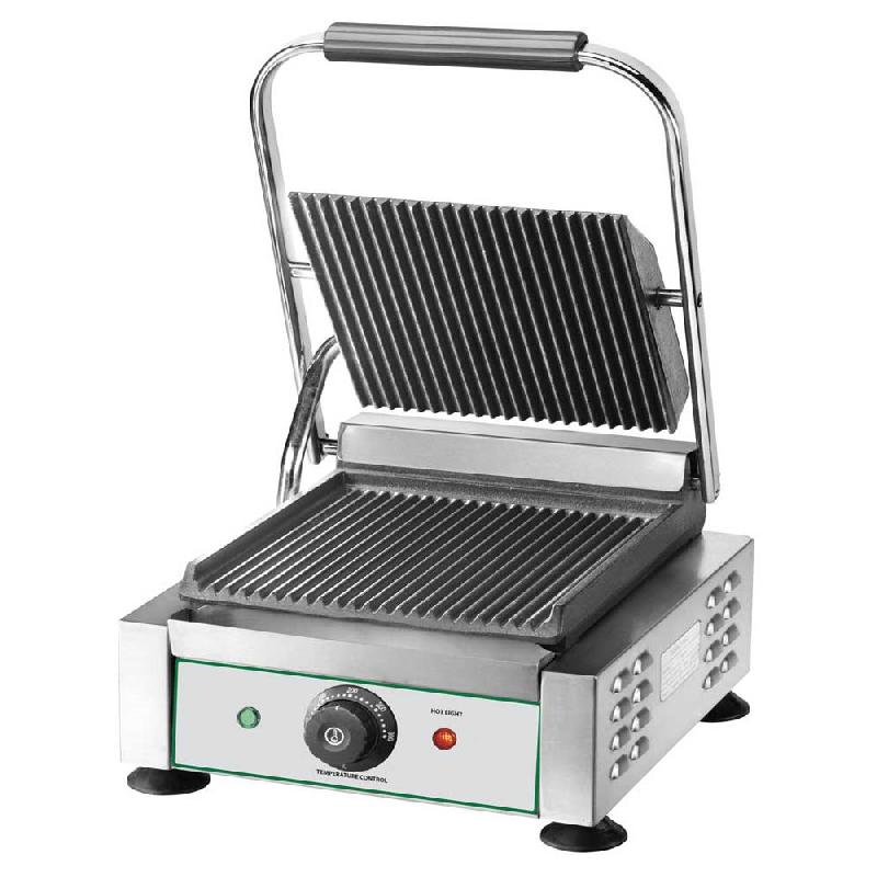 Grill sandwich panini simple électrique avec plaques rainurées 340x230 mm - EG02RR_0