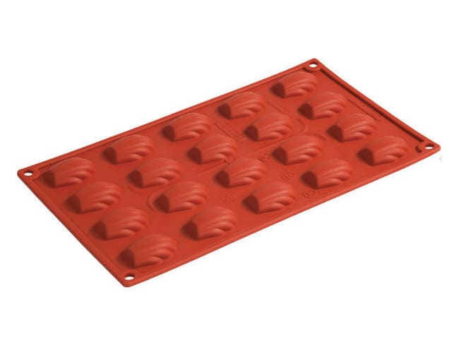 Moule en silicone professionnel - 20 empreintes madeleine - 30x17 cm - Résistance -40°C à +250°C - PAVONI_0