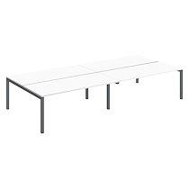 Pôle 4 bureaux droits Teamline L 360 cm - plateaux blanc piètement métal anthracite arche_0