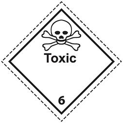 Plaque-étiquette de danger ADR - 30×30 cm - acier galva - classe 6.1 - Référence 46447_0