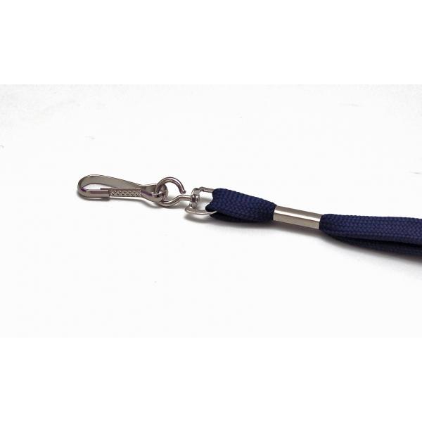 Cordon polyester tube 12 mm avec mousqueton métal - bleu marine (289 C) - livraison 48-72H_0
