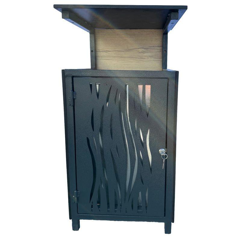 Poubelle urbaine avec toit Urba - 80 litres - acier anti-corrosion - peinture thermolaquée_0
