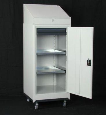 SET POUR PUPITRE, MOBILE - COMPRENANT ARMOIRE À OUTILS, PUPITRE ET CHÂSSIS ROULANT COLORIS GRIS CLAIR RAL 7035