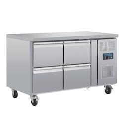 Table Réfrigérée Inox 4 Tiroirs GN 1/1 - Froid Ventilé, 314L, Contrôle Digital - Polar Série U - DA547_0