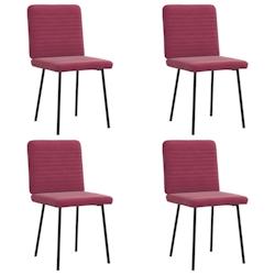 VidaXL Chaises à Manger Lot De 4 Rouge Bordeaux Velours - rouge 8721158566836_0