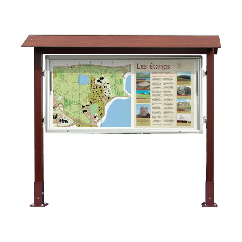 Vitrine extérieure en aluminium et bois - Simple et double face - Différentes dimensions et références disponibles_0