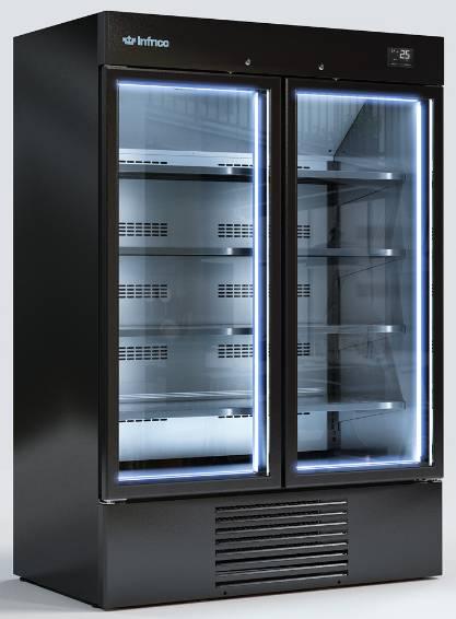 Vitrine rÃ©frigÃ©rée 2 portes ERC 130 PH - 1310L, 4 Ã©tagÃ¨res par porte, tension 230V, tempÃ©rature +4/+8 degrÃ©s_0