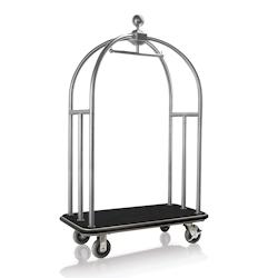 Chariot à bagages fond noir - 112 x 61 x 186 cm - WAS Germany - noir inox 3342002_0