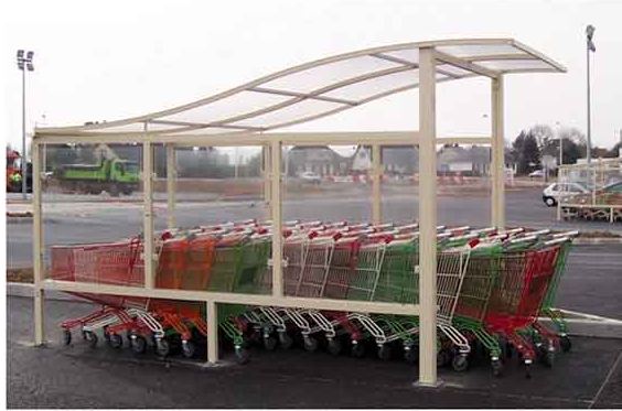 Abri chariots EVO 4 - structure en aluminium et bardage en verre trempé - encombrement personnalisable_0