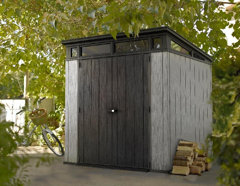 Abri de jardin en résine - Brossium monopente 4,7 m² - Gris brossé_0