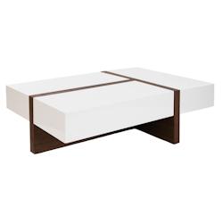 AC ANGEL CERDA Angel Cerdá Table basse rectangulaire en bois blanc et noyer 2060C 120 x 70 x 35 - marron Bois manufacturé 8435631001911_0