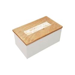 Aulica Boîte blanche avec couvercle en bois 18x11x7.5cm - blanc 125502_0