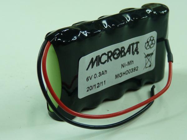 BATTERIE NIMH 5X 2/3AAA MB ST1 6V 300MAH FILS_0