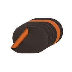 Bjorn Set de table ovale réversible - 6 pièces - Cuir recyclé orange et chocolat - multicolore 3701488308318_0
