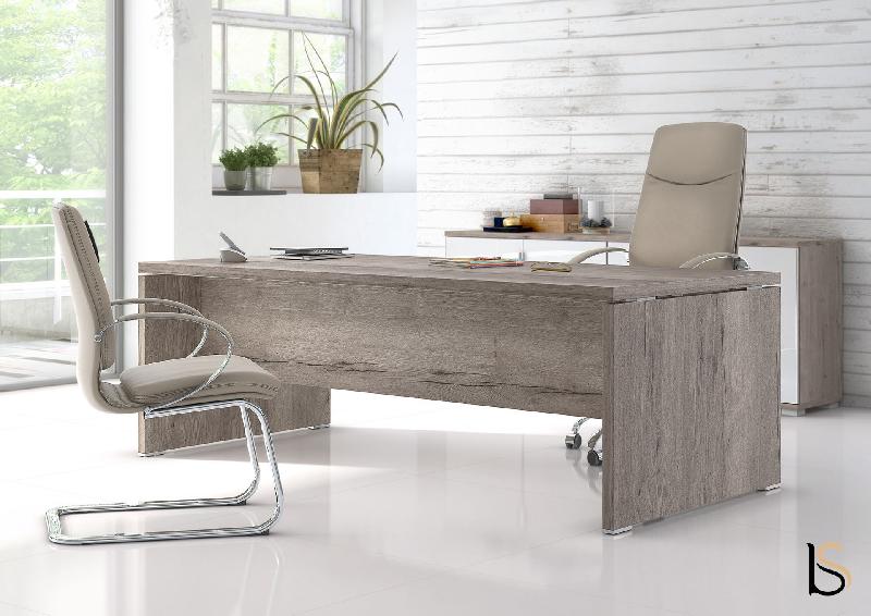 Bureau de direction TAK plateau rectangulaire - Mobel Linea - 220, Blanc_1