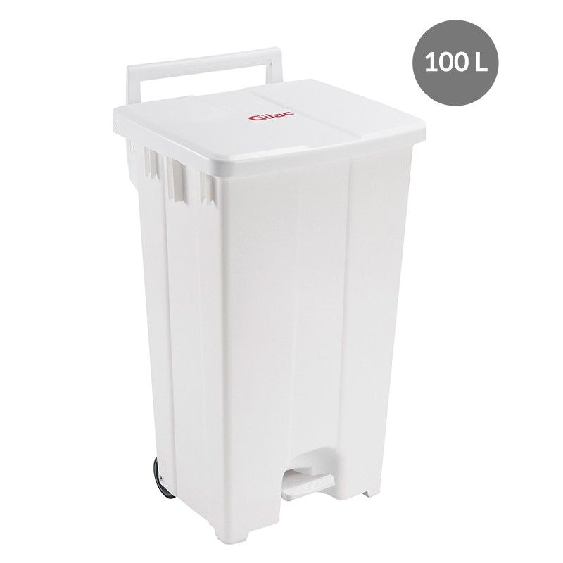 Collecteur à pédale 100 l - gilac - couvercle blanc - g614421_0