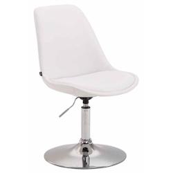 Décoshop26 - Chaise de salle à manger x1 pivotante hauteur réglable en PVC blanc et pied trompette en métal chromé 10_0003778 - blanc 3000251764109_0