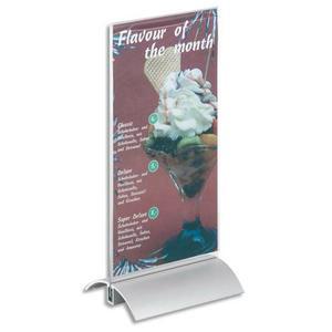 Durable présentoir de table a5 - socle en aluminium et plaque transparente - l150 x h237 x p85 mm_0