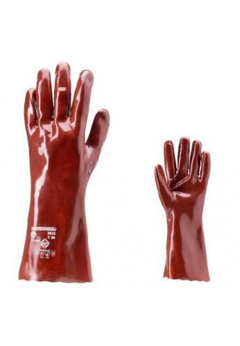 Gants de protection chimique - Lot de 10 - 36 cm - PVC rouge - Réf. MO3636_0
