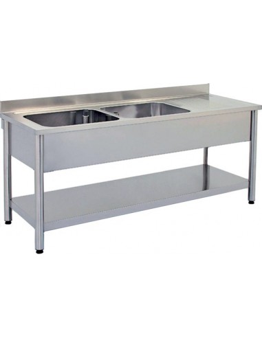 Plonge inox deux bacs avec égouttoir droit - PLD1870_0
