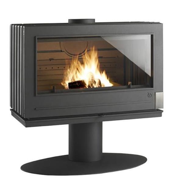 Poêle à bois Elton 12 kW - Rendement 75% - 100% fonte - Bûches 80 cm - Anthracite_0