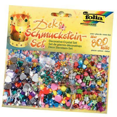 Sachet de 800 pierres décoratives en plastique à coller - formes, tailles et couleurs assorties_0