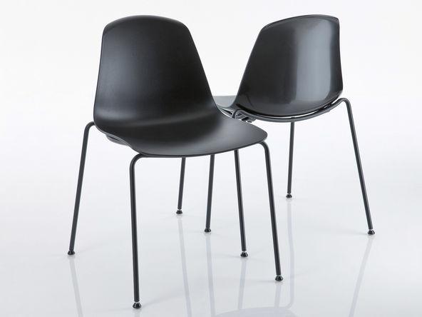 Lot de 4 chaises Epoca en polypropylène 4 pied métal_0