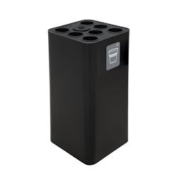 Stil Casa PURE porte-gobelets en acier peint, 38x38x80 cm, 7 trous pour gobelets et porte-piques, pictogramme magnétique, 100 L, noir. - PU100F-PB-N_0