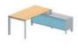Table de bureau rectangulaire en mélamine - pieds fixes rectangulaires - trappe soft-closing - réf 1 171 893_0
