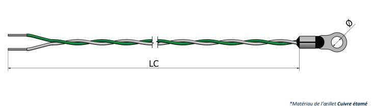 Thermocouple de surface Œillet - TS01 - Type K/N/J/T/E/R/S/B - Options et connecteurs variés_0