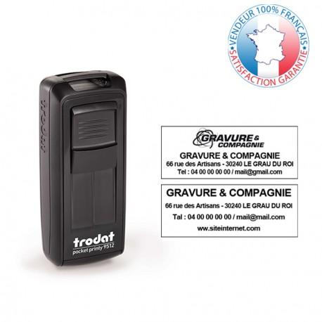 Tampon de poche Trodat Printy 9512 - empreinte personnalisable 4 lignes 47 x 18 mm - référence 002-trodat-printy-9512_0