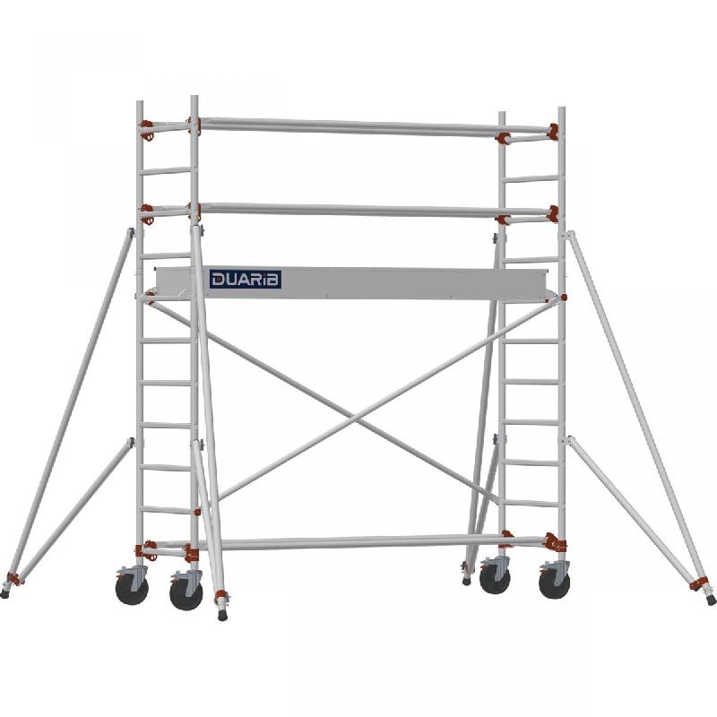 Échafaudage roulant aluminium AL 255 version standard - Hauteur de travail : 3,90 m - DUARIB - 613812_0