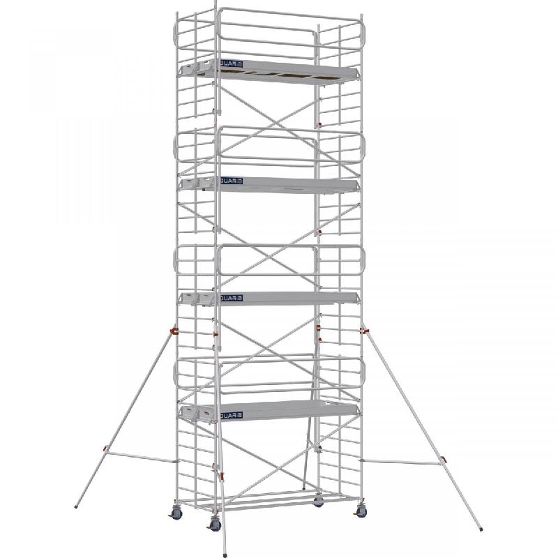 Échafaudage roulant aluminium DOCKER 150 version garde-corps EXMDS - Hauteur de travail : 9,90 m - DUARIB - 7230082_0