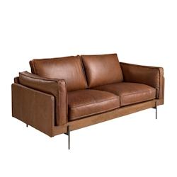 AC ANGEL CERDA Angel Cerdá Canapé 2 places en cuir brun tabac 6222C 184 x 86 x 79 - marron Bois massif 8435631034919_0