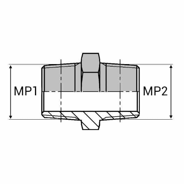 Adaptateur droit mâle NPT x mâle NPT - 2