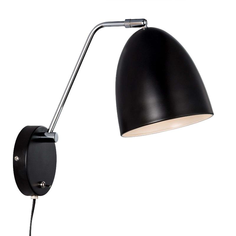 NORDLUX APPLIQUE ALEXANDER AVEC CÂBLE ET PRISE, NOIRE