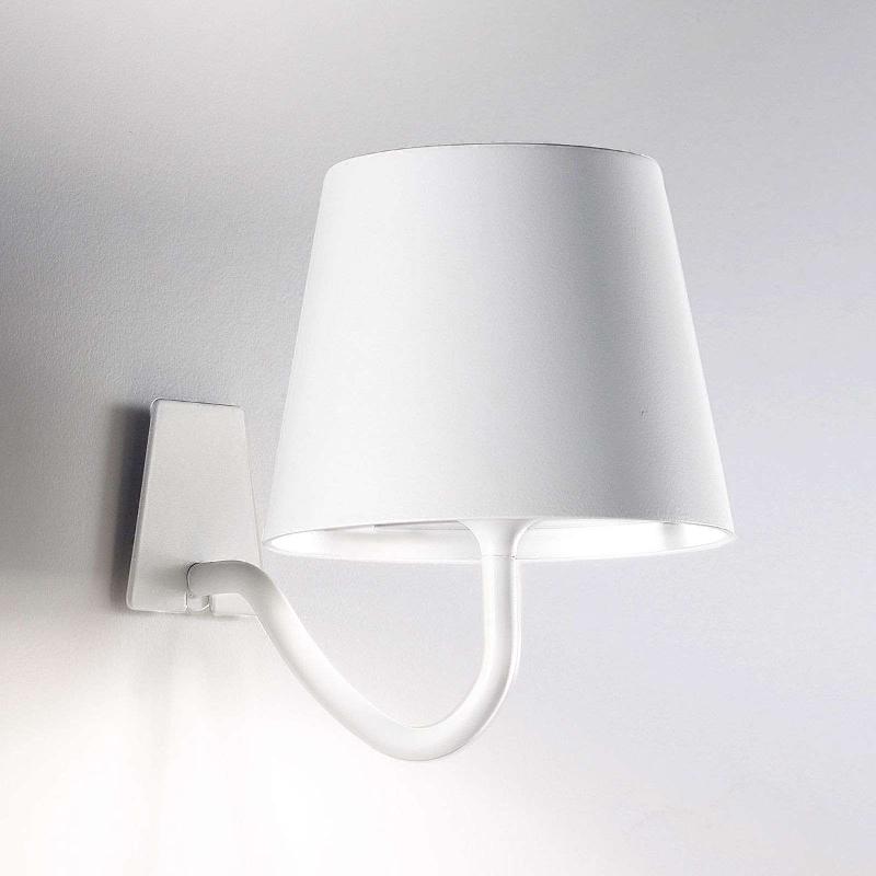 APPLIQUE MURALE LED ZAFFERANO POLDINA AVEC BATTERIE, BLANC
