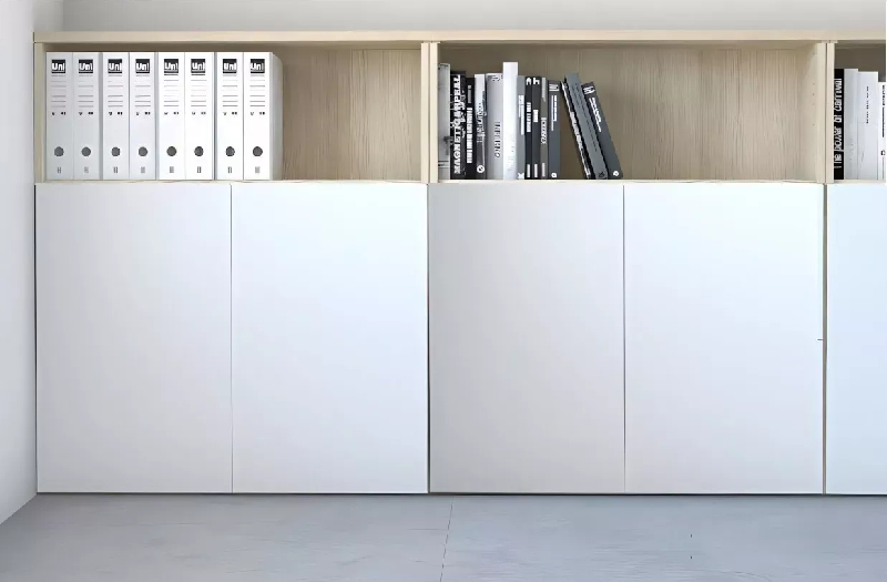 Armoire bibliothèque avec 2 portes poussoir - 1 étagère hauteur 120 cm (4 largeurs au choix) So Madrid_0