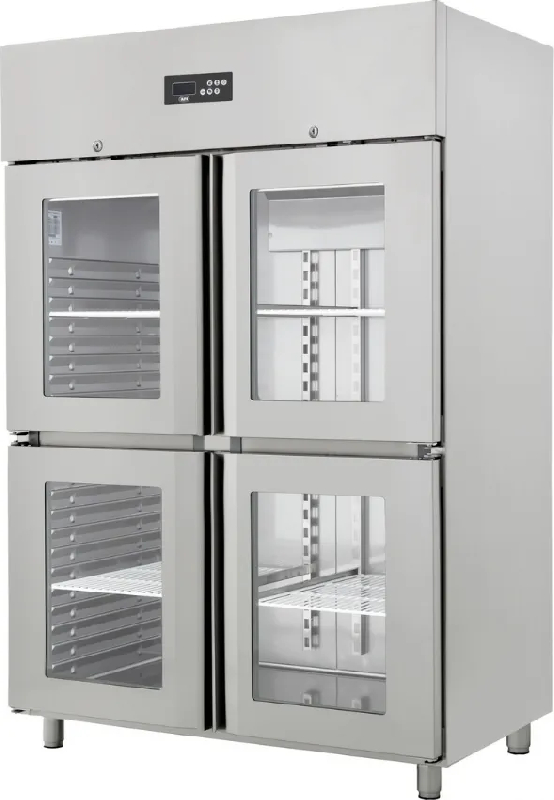 Armoire réfrigérée inox négative - 1410 L - 4 demi-portes vitrées - AFI Collin Lucy OZ1400P-4PV_0