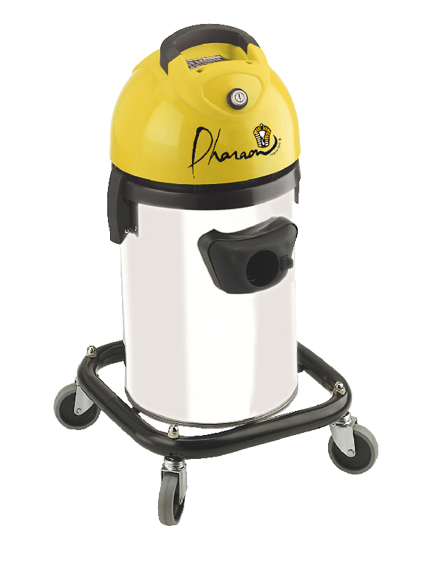 Aspirateur professionnel inox 20L - eau et poussière - Rolléco - chariot robuste et tête anti-choc_0