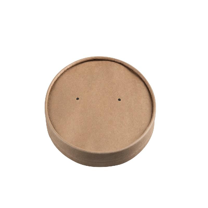 Betik Ecoline – 150 unités – Couvercle rond carton kraft – Ø 185 mm – pour Bol 1100 / 1300 ml - transparent en carton 1011179_0
