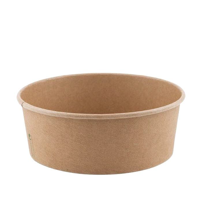 Bol à salade kraft - Bio Futura - 1200 ml - compostable en carton kraft avec pellicule en bioplastique_0