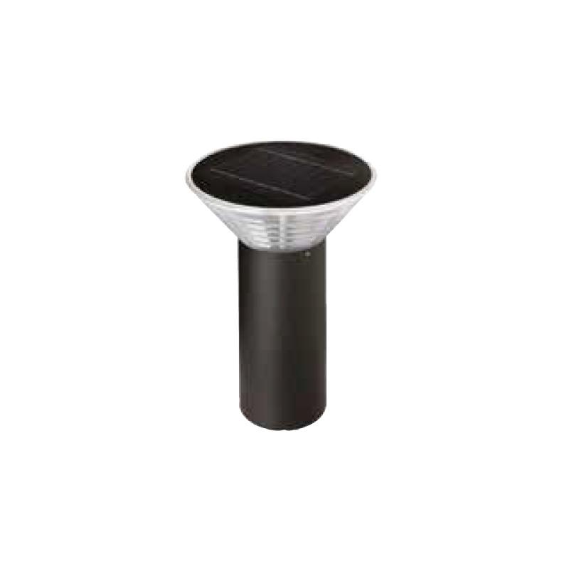 Borne solaire dublin ? D?Tecteur  cr?Pusculaire - 620 lumens - blanc neutre en aluminium / polycarbonate noir -BF LIGHT_0