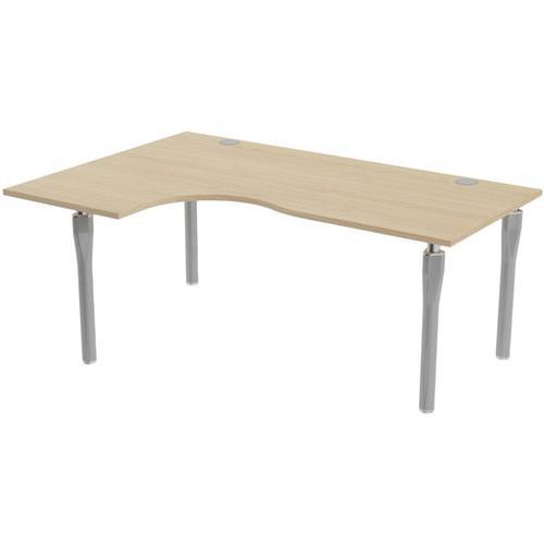 BUREAU NOGA COMPACT GAUCHE 180 X 120 CM CHÊNE ALU