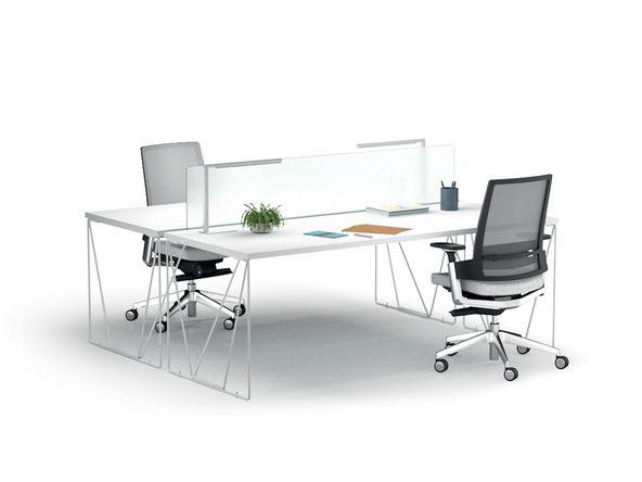 Bureau bench 2 personnes fil d'acier design épuré_0