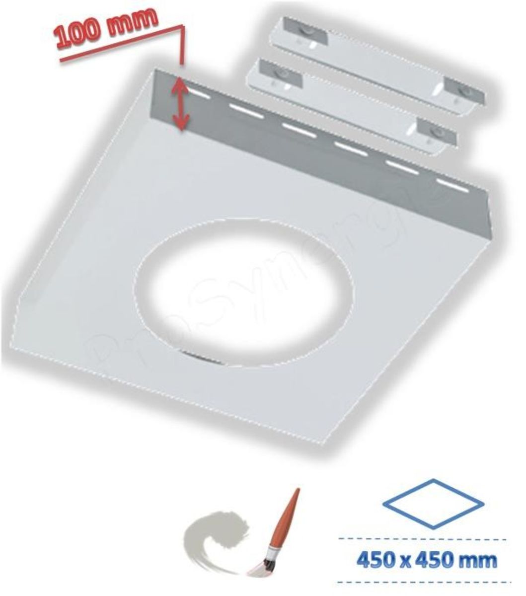 CACHE CONDUIT INOX BLANC - L = 450 MM X 450 MM - Ø 150 - 153 MM