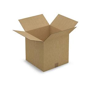 CAISSE CARTON BRUNE SIMPLE CANNELURE RAJA 35X35X35 CM